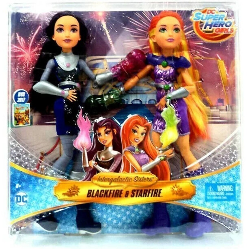 DC Super Hero Intergalactic Sisters Blackfire & Starfire 12” Deluxe Doll 2 Pack